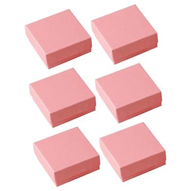 Imagem de 6 caixas de joias de presente de papelão com tampas para pulseiras e colares, embalagem para armazenamento