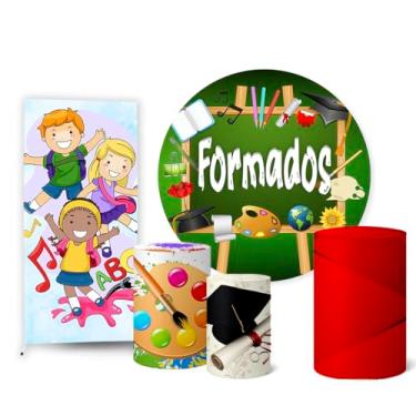 Imagem de Trio Capas Cilindro + Painel Sublimado + Painel Lateral Formatura (K2FOR0013)