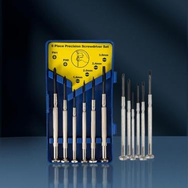 Imagem de Conjunto de 6 chaves de fenda, conjunto de mini chaves de fenda magnéticas de precisão para eletrônicos, brinquedos, computador, reparo de relógio, telefone