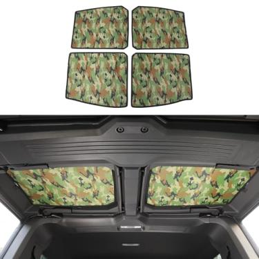 Imagem de Toldo de teto solar compatível com 2022 2023 2024 2025 2026 Hummer EV acessórios SUV/caminhonete 4 peças de vidro de pára-brisa de capota rígida isolamento solar blocos de viseira térmica