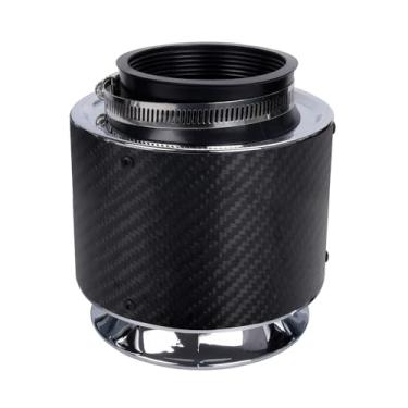 Imagem de Entrada de 7,6 cm 80 mm de altura, tampa de fibra de carbono, 76 mm, filtro de ar de alto fluxo, entrada de filtro frio de RAM curta (80 mm)