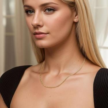 Imagem de Colar minimalista de corrente de cabo plano para mulheres e homens, ajustável de 40 a 61 cm, fecho lagosta, de aço inoxidável resistente a manchas, 2mm 20inch, Aço inoxidável, Sem Pedra Preciosa