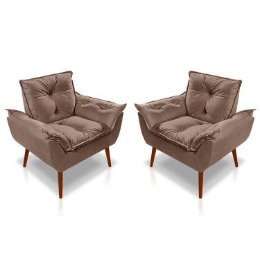 Imagem de Kit C- 02 Poltronas Opala Luxo Suede Capuccino