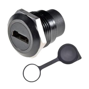 Imagem de AsrMyjcx Módulo Acoplador de Tela Fêmea para Fêmea, Adaptador 4K com Extensão de Tampa, Tomadas de Passagem, Acoplador Estável para Montagem em Painel, Preto