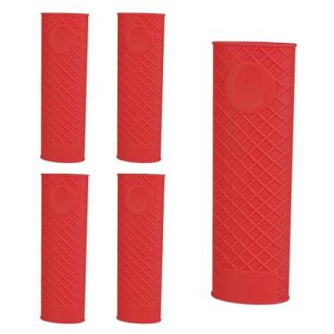 Imagem de Suporte de alça quente de silicone, 5 peças, capas de cabo de ferro fundido antiderrapantes resistentes ao calor para panela e cozinha doméstica
