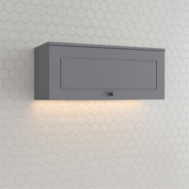 Imagem de Armário Aéreo 1 Porta 80cm em MDF Americana C354 Henn - Cinza