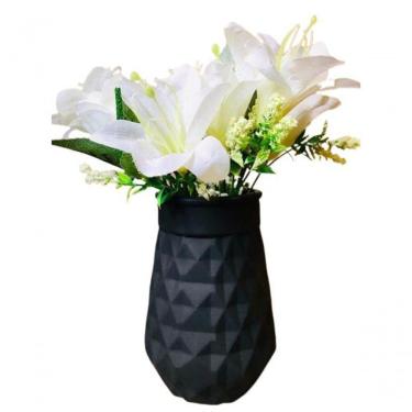 Imagem de Vaso Cachepot Diamante Decorativo Planta Preto Fosco