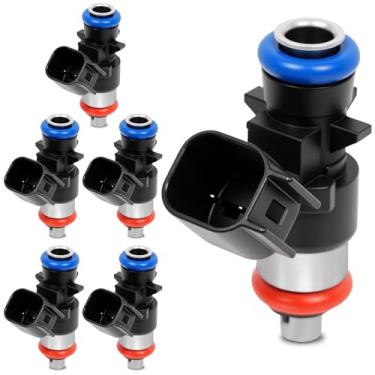 Imagem de 6 peças de injetores de combustível 5184085AC serve para Chrysler 200 300 Grand Caravan Routan Dodge Challenger Charger Journey Durango Avenger Jeep Wrangler Grand Cherokee Ram 1500 2500 3500 3.6L