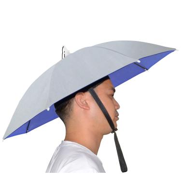 Imagem de NEW-Vi Chapéu de guarda-chuva para adultos e crianças, boné dobrável para praia, pesca, golfe, festa, Prata, tamanho nico