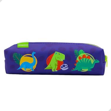 Imagem de Estojo Escolar Infantil Grande Fecho em Zíper, Estampas Coloridas e Divertidas, Ideal para Lápis, Canetas e Material Escolar, Durável, Leve e Perfeito para Escola, Mochila e Dia a Dia (Dinossauro)