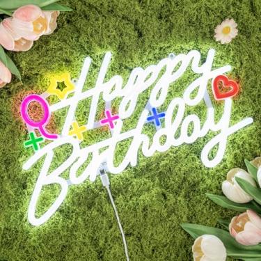 Imagem de OSDFEIQI Luzes LED de letreiros neon para mesa de girassol, feliz aniversário