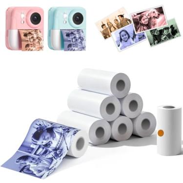 Imagem de O refil de rolo de papel de impressão de 8 rolos funciona com câmera instantânea MINIBEAR , adequado para a maioria das crianças, refil de rolo de papel térmico