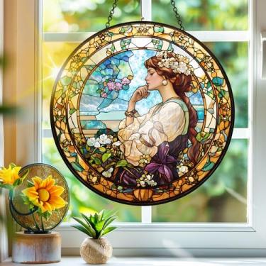 Imagem de Protetor solar de acrílico colorido, apanhadores de sol, decoração de janela pendurada para mulher, arte de parede de arco-íris, para sala de estar, quarto, varanda, interior, exterior, jardim