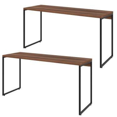 Imagem de Kit 02 Mesas Escritório E Aspen 150Cm C01 Nogal