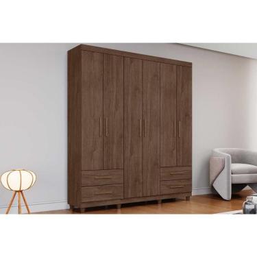 Imagem de Guarda Roupa Casal 6 Portas E 4 Gavetas C- Pés Canadá Plus Cacau - Conquista