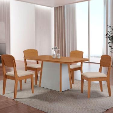 Imagem de Mesa De Jantar Diane 120cm Tampo Mdf Lam 4 Cadeiras Copper