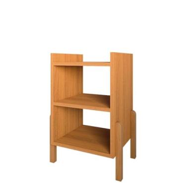 Imagem de Mesa De Cabeceira Para Quarto Com Prateleira Pé Madeira Maciça (Cedro)