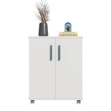 Imagem de Balcao Multiuso Cozinha, Armário 2 Portas Cozinha Multiuso Organizador Compacto, 70×60×34cm(Branco)