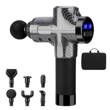 Imagem de Pistola Massageadora Muscular Profissional Fisioterapia, Massageador Com 30 Velocidades E 6 Cabeças De Massagem，Massageador De Percussão Muscular Profunda Feito à Mão, Um Bom Ajudante