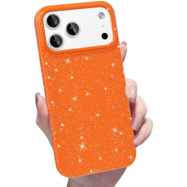 Imagem de Finyosee Capa brilhante para iPhone 17, linda capa de silicone brilhante, brilhante, fina, fina, brilhante, capa protetora de borracha de gel TPU macio para mulheres e meninas de 6,3 polegadas