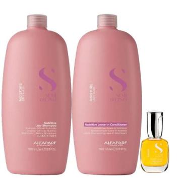 Imagem de Kit Shampoo + Condicionador Alfaparf Semi Di Lino Nutritive 1L + Óleo 