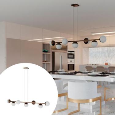 Imagem de Luminaria Teto Pendente Jabuticaba Dourado 7 Globos 5m Fio - Tangerina