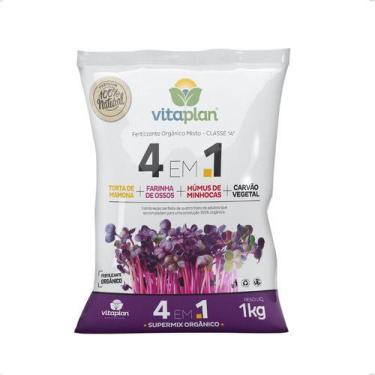 Imagem de Adubo Fertilizante 4 Em 1 Torta Mamona Farinha Ossos Humus De Minhoca 