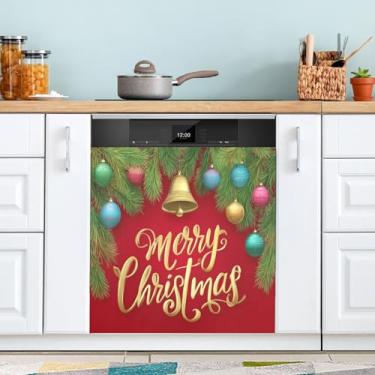Imagem de ATTX Capa magnética para lava-louças Merry Christmas, 58,4 cm C x 66 cm A, decoração da capa da máquina de lavar louça, decalques para armário doméstico e eletrodomésticos adesivos #316