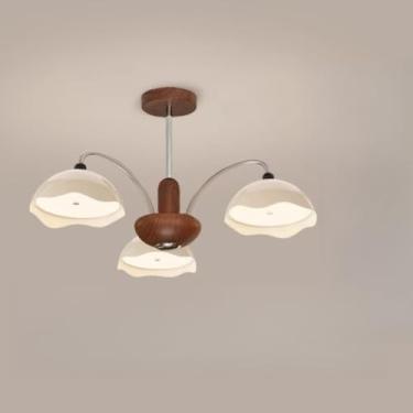 Imagem de Luminária pendente moderna e simples em estilo creme - Design inovador e criativo que cuida dos olhos | Ideal para mesas de jantar de restaurantes e balcões de bar (Textura casca de ovo) (3