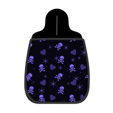 Imagem de Lixeira De Carro Organizador Lixinhocar Caveiras Roxas Fundo Preto