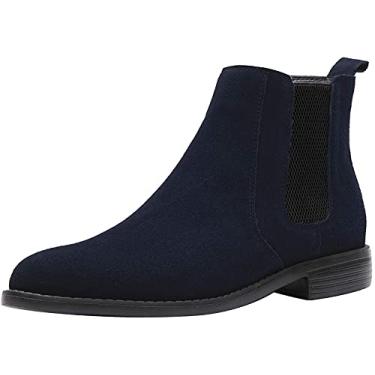 Imagem de JIONS Chelsea Bota masculina de camurça, leve, casual, de couro, Azul, 38