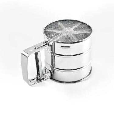 Imagem de Caneco Polvilhador em Inox com Gatilho – Dosagem Precisa para Açúcar, Chocolate, Farinha e Cacau | Utensílio Profissional de Confeitaria