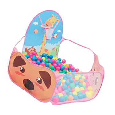 Imagem de Generic Barraca Dobrável do Teste Padrão do Girafa Poço da Bola das Crianças Com Aro de Basquete, Piscina Durável Jogo bebê para Meninos Meninas, área de Jogo Respirável Malha (Rosa)