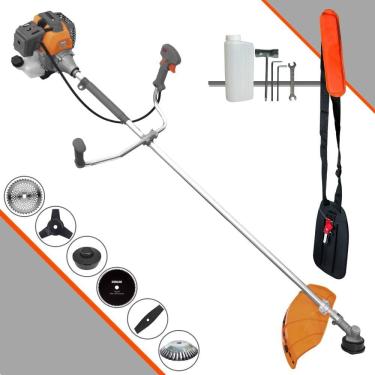 Imagem de Roçadeira Multifunções Tekna RL430P À Gasolina 43cc 1,7HP 10.000rpm Com Carretel + Kit 4 Lâminas de Cortes + Escova de Aço Para Pavers e Calçadas