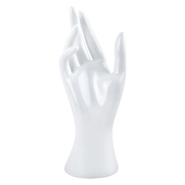 Imagem de AUEAR, Manequim Feminino Display de Mão para Exibição de Jóias, Suporte de Anel (Branco, 22 x 7,5 cm, 1 Pacote).