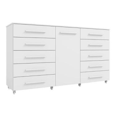 Imagem de Cômoda Multiuso 10 Gavetas 1 Porta Ferrari com Rodízios - BATROL IND E