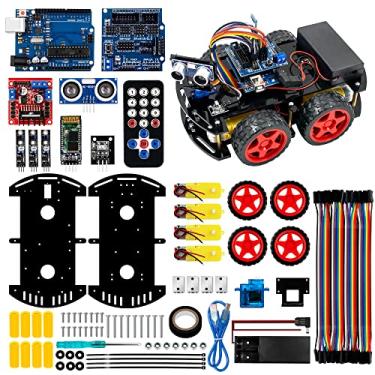 Imagem de Hosyond Kit De Projeto Smart Robot Car R3 Compatível Com Arduino Ide, Com Tutorial, Bluetooth, Rastreamento De Linha, Sensor Ultrassônico