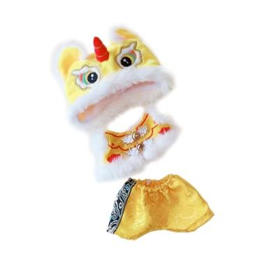 Imagem de KiBcsLic Conjunto de 3 peças de pelúcia com roupa de dança do, acessórios macios e modernos para crianças, brinquedos, fantasia de Ano para bonecas, Amarelo