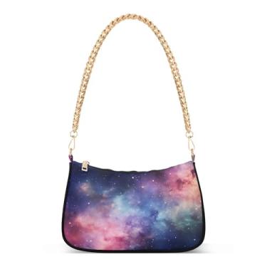 Imagem de CEBUGI Bolsas transversais femininas bolsa de ombro galáxia bolsa clutch elegante com alça de corrente
