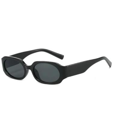 Imagem de Óculos de sol quadrados retrô da moda, armação pequena de luxo para homens, para dirigir e viajar, UV400 (preto e cinza)