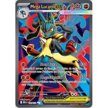 Imagem de Carta Pokémon TCG - Mega Lucario Ex (Mega Evolução) - Rara Ultra