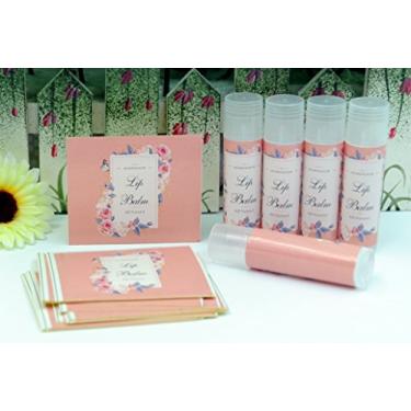 Imagem de ZZYBIA Produtos caseiros para cuidados com a pele adesivos adesivos para bálsamo labial creme para as mãos velas recipientes tubos 20 peças (protetor labial - coral floral)