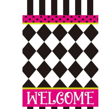 Imagem de Briarwood Lane Bandeira de casa quadriculada neon