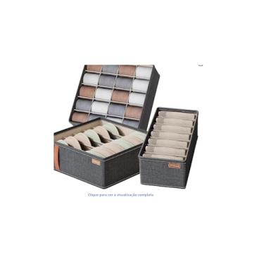 Imagem de Organizador Para Gavetas, TNT, Cinza, 32x32x10 cm, Dobrável, Para Roupas Íntimas e Acessórios