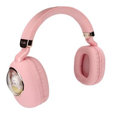 Imagem de aqxreight Fone de Ouvido para Jogos Fofo Desenho Animado Com Fio Fone de Ouvido Estéreo Sem Fio Com Luz LED para Jogos Filmes Música Branco Estável O Também Conectado Através de de Pode 5 1 (Rosa)