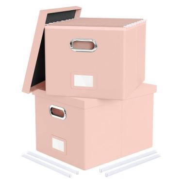 Imagem de Organizador de armazenamento de arquivos Oterri, pacote com 2 caixas d