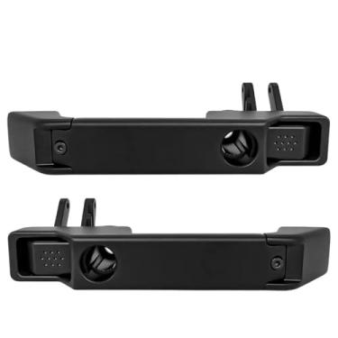 Imagem de Puxador externo da porta nas cores preto e prata, com apoio de braço, compatível com acessórios para Land Rover Defender 1990-2016.(2pcs Black)