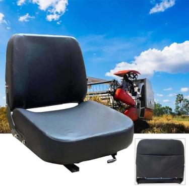 Imagem de MECCTP Assento Universal Para Máquina Com Trilho Deslizante Ajustável E Bolsa Ferramentas, Compatível Tratores, Quadriciclos, Utv, Empilhadeiras, Escavadeiras, Carrinhos De Golfe, Tratores Cortadore