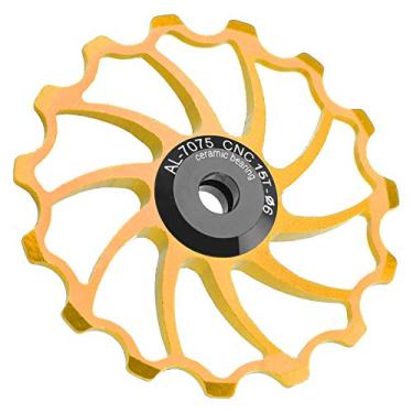 Imagem de KIMISS Roda de Polia Guia do Desviador Traseiro MEIJUN 15T Com Rolamentos de Cerâmica para Bicicletas de Montanha Dobráveis, Liga de Alumínio Leve, Roda Guia de Bicicleta para Mudanças de Marcha