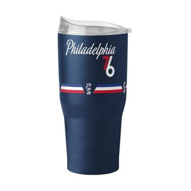 Imagem de FANMATS Copo de aço inoxidável NBA Philadelphia 76ers City Edition 850.5 g – Acabamento em pó de parede dupla isolado e durável - Design City Edition, mantém as bebidas quentes e frias por horas